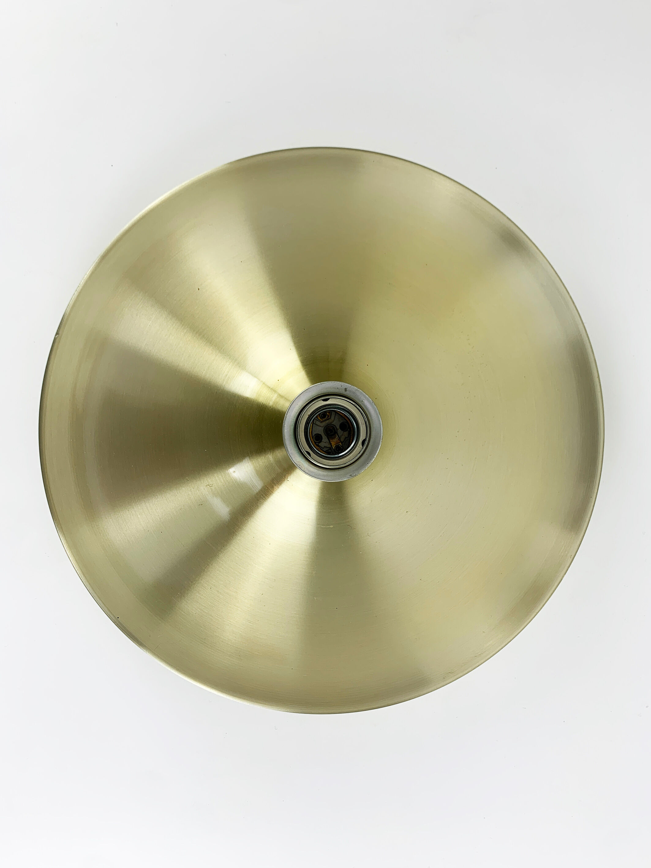 Space Age wall lamp by Honsel Leuchten in gilded aluminium, Flush Light