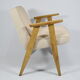 Fauteuil vintage 366 Pologne années 60 J. Chierowski, tissu beige