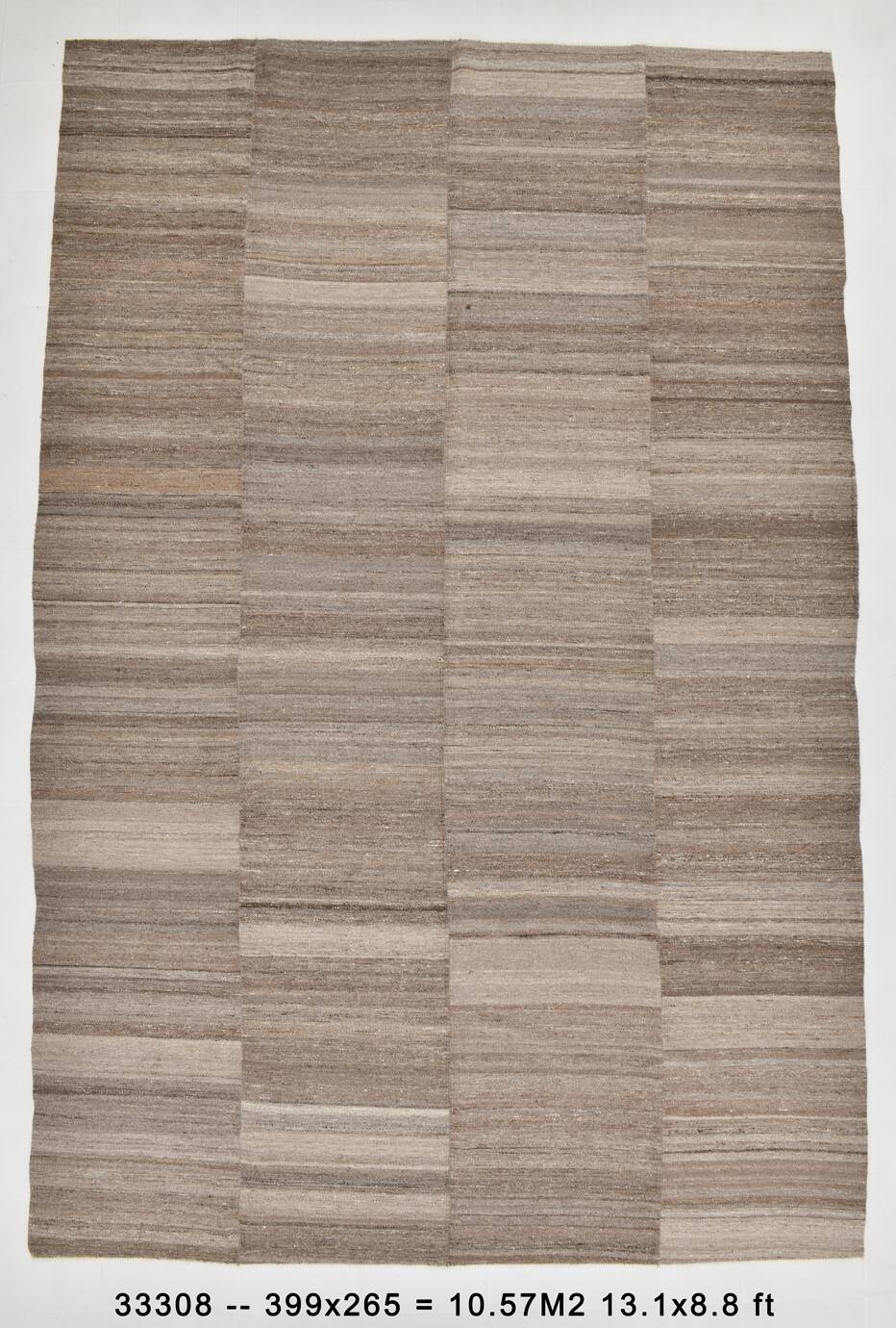 9x13 Brown Beige Large Vintage Rug, 265x399Cm