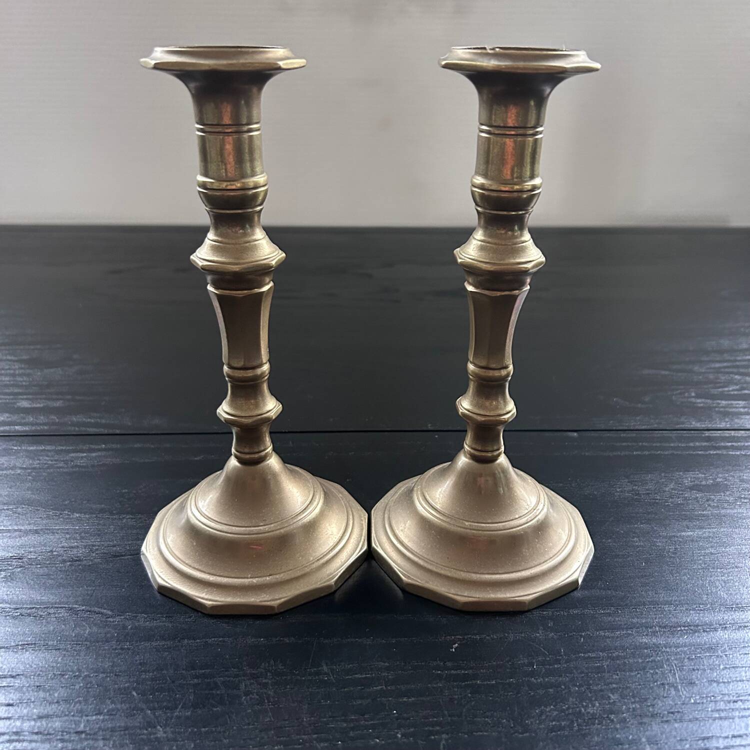 Pair of brass candlesticks