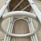 Vintage White Rattan/Bamboo Garden Furniture Set with 2 Chairs and a Stool