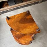 Dark wood corner wall shelf