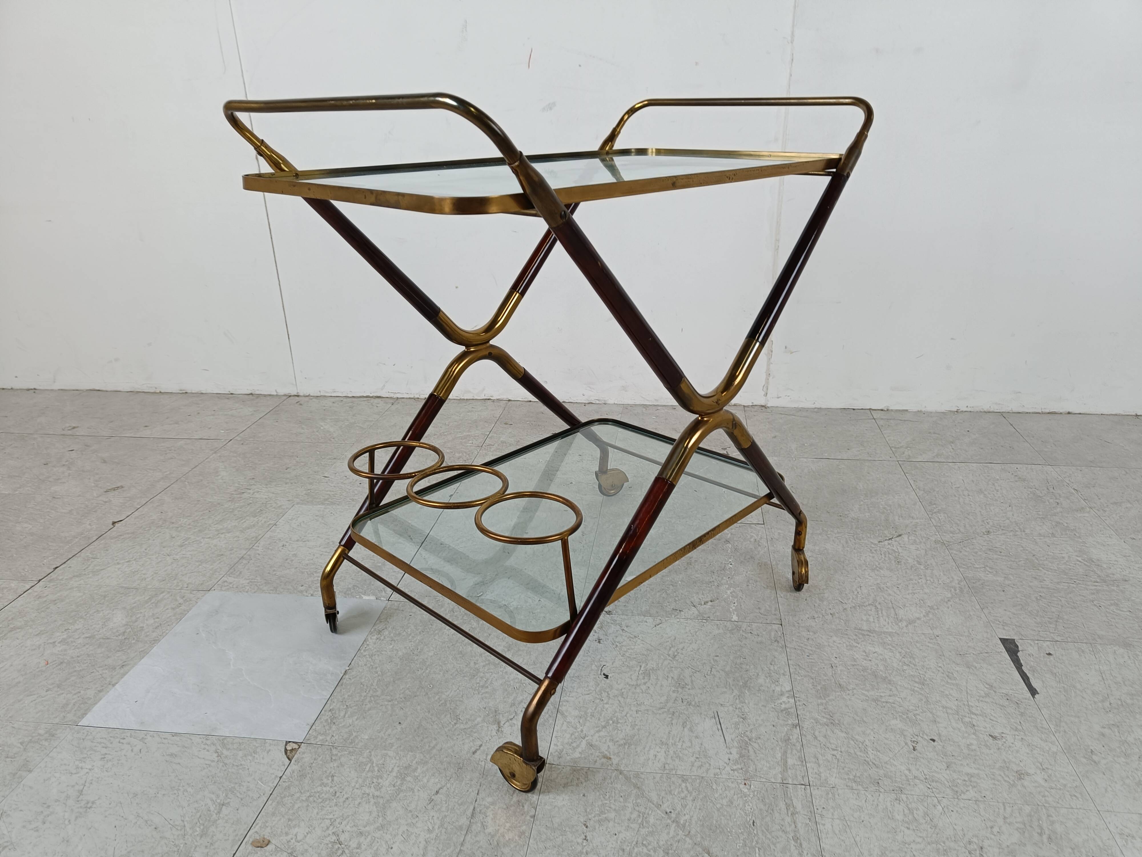Vintage italian serving trolley style Cesare Lacca, 1950s