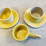Yellow stoneware coffee set