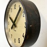 Black industrial factory wall clock from IBM, 1950s