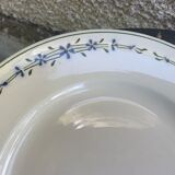 8 assiettes plates à motif de fleurs bleues faïencerie niderviller moselle france art déco