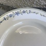 8 flat plates with blue flower pattern earthenware niderviller moselle france art deco
