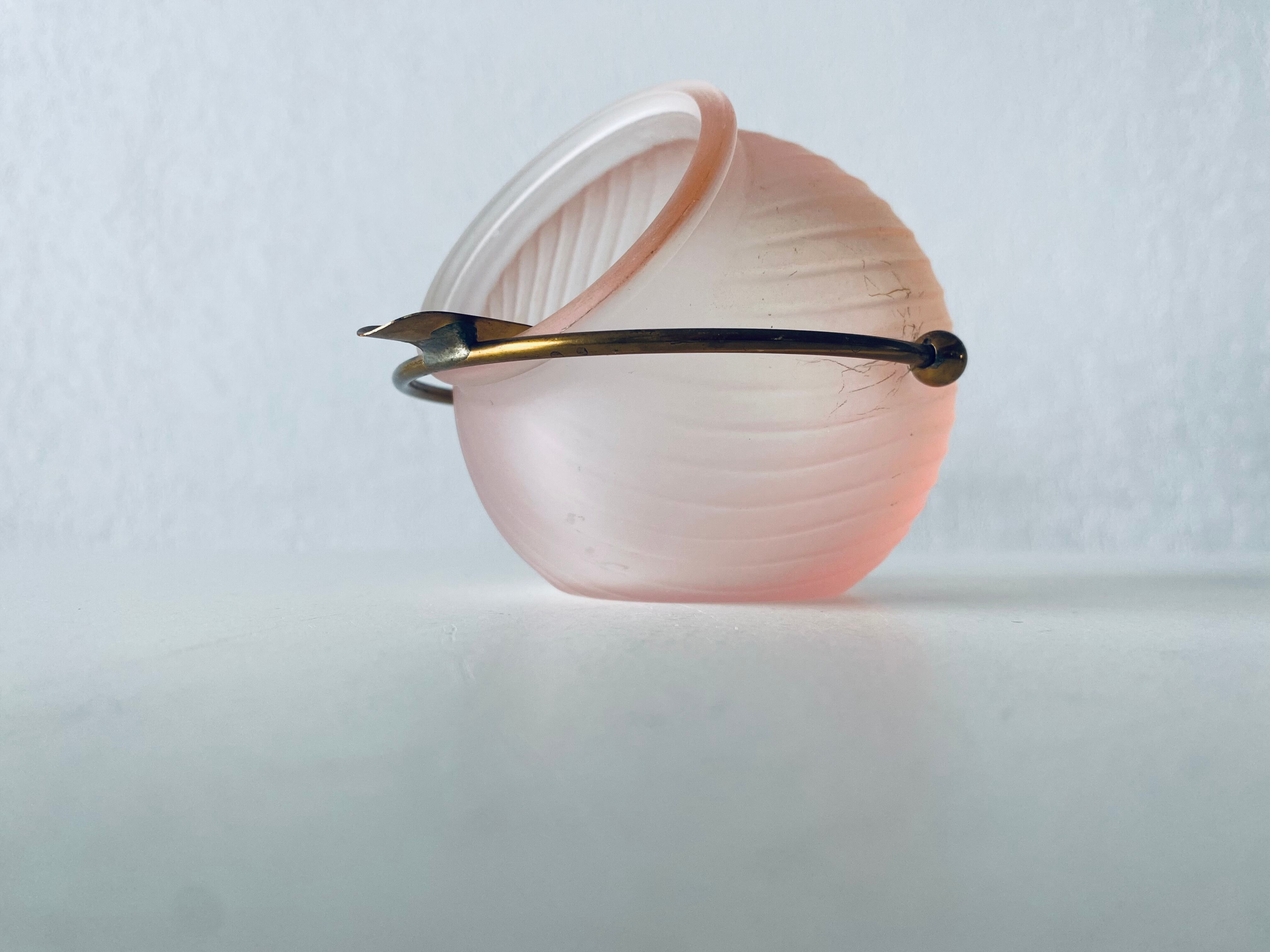 Glass and brass ball ashtray