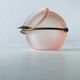 Glass and brass ball ashtray