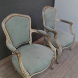 Louis XV-style armchair pair