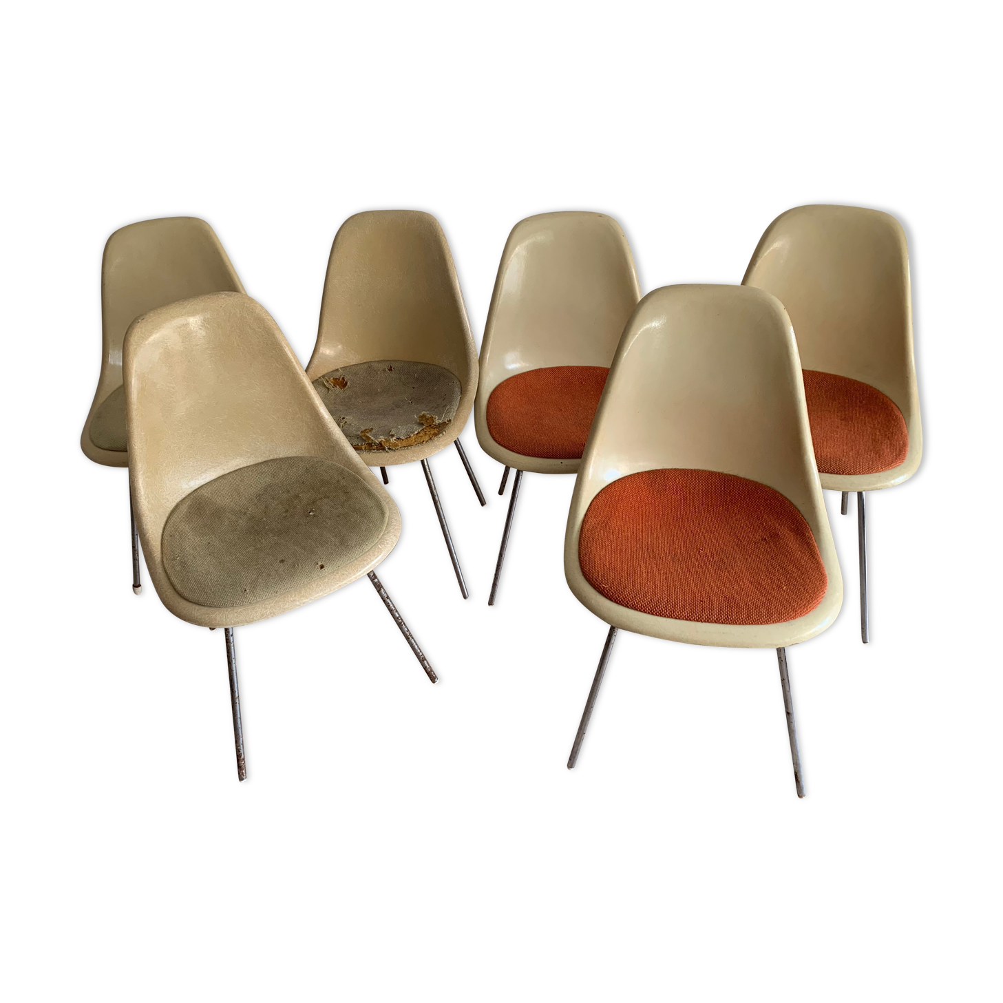 Suite of 6 DSX Charles & Ray Eames Chairs for Herman Miller