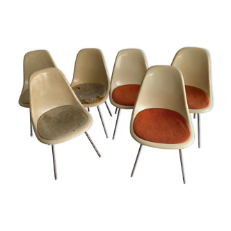 Suite of 6 DSX Charles & Ray Eames Chairs for Herman Miller