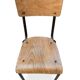 Set of 4 vintage metal and plywood school chairs (2 pairs)