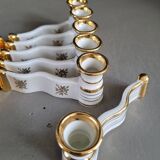 12 Limoges art porcelain knife rests in their case