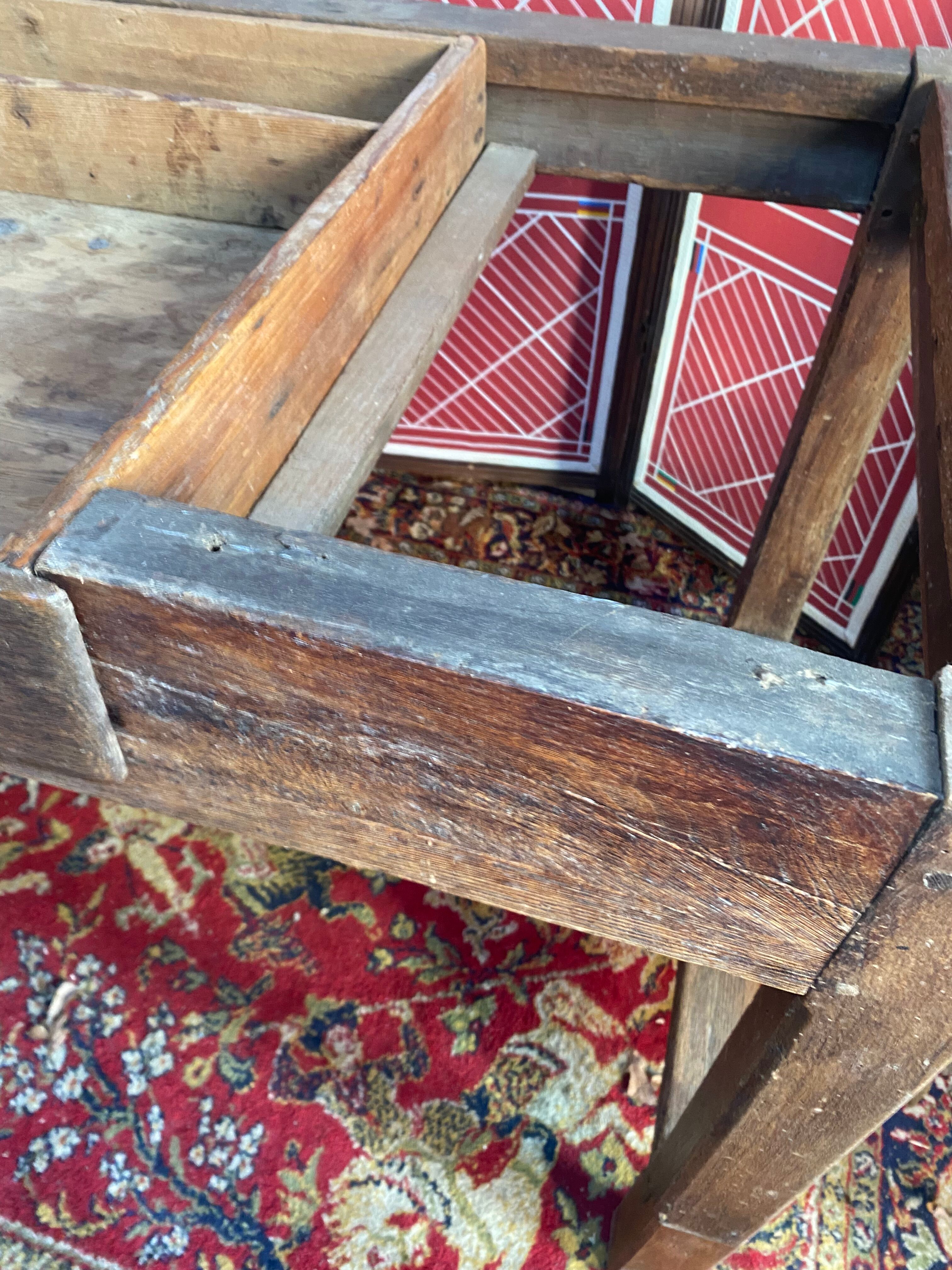 Old solid wood farmhouse table