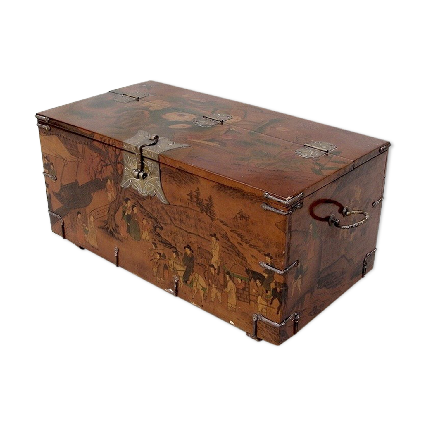 Vintage wood and metal chest