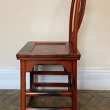 Pair of Chinese chairs, lacquered red, twentieth century