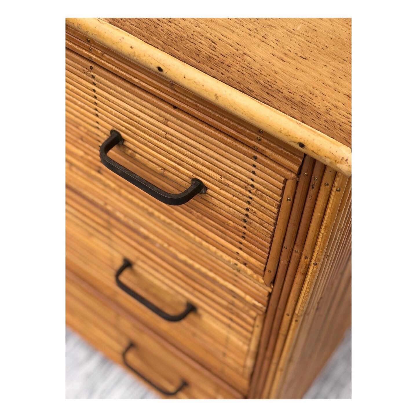 Vintage rattan chest of drawers