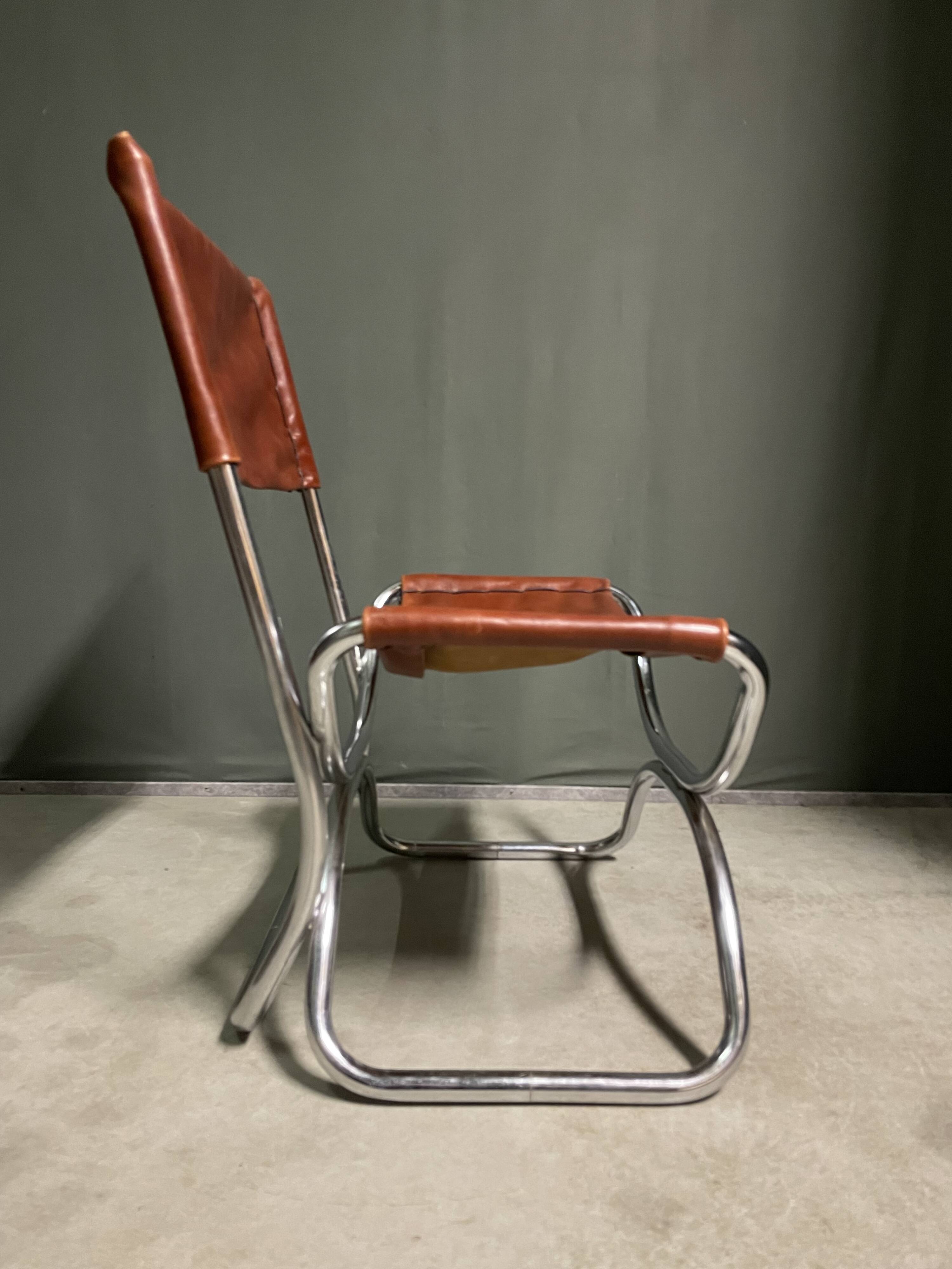 1960's tubular framed armchair