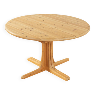 Table à manger extensible en bois massif des années 70