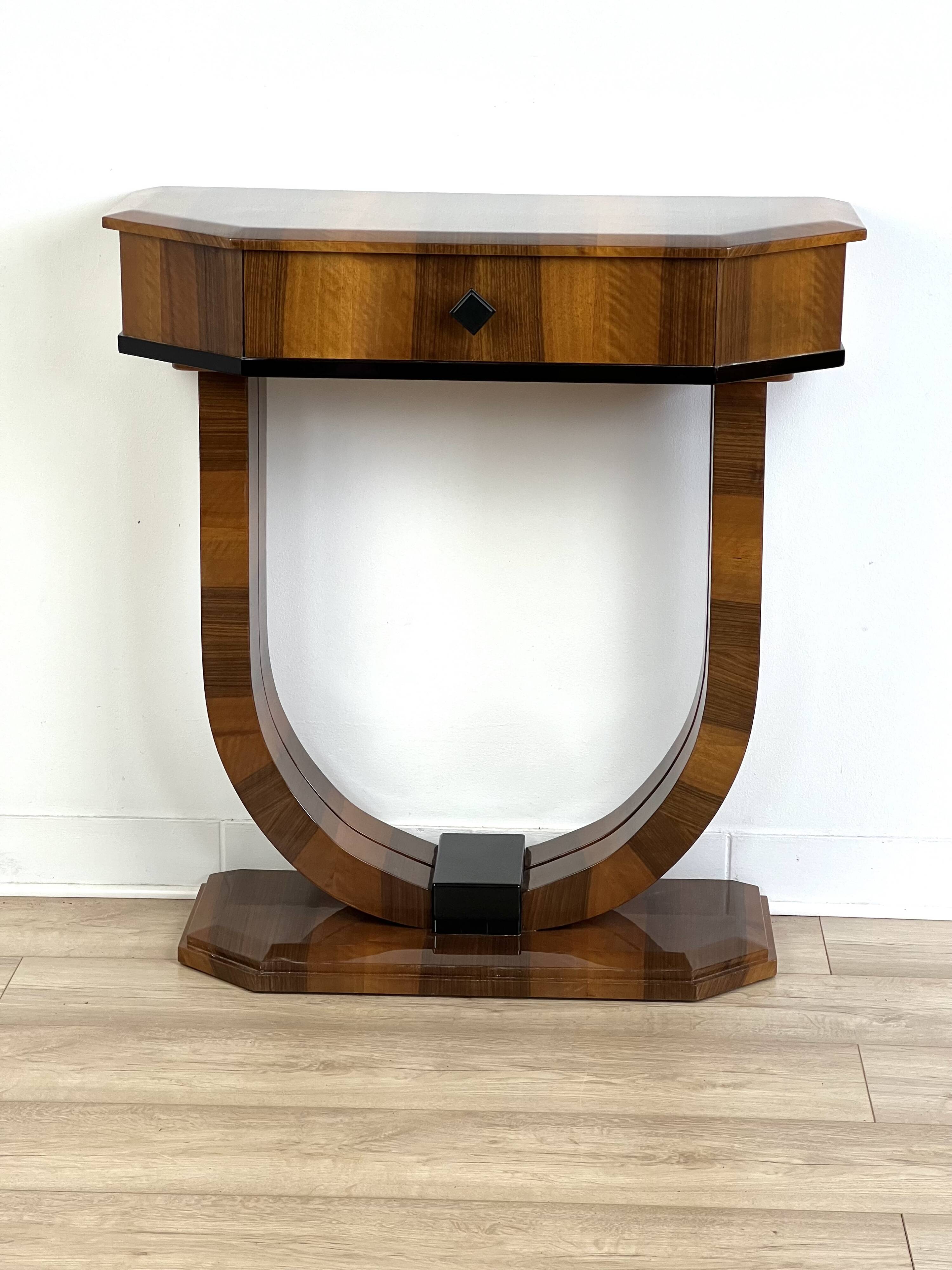 Art Deco console in walnut - Stylized furniture manufacturer - Retroles