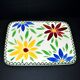 Vintage ceramic trivet from Saint-Clément - floral 1960-1970