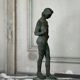 Bronze Narcissus after the antique, excavation patina, 19th century