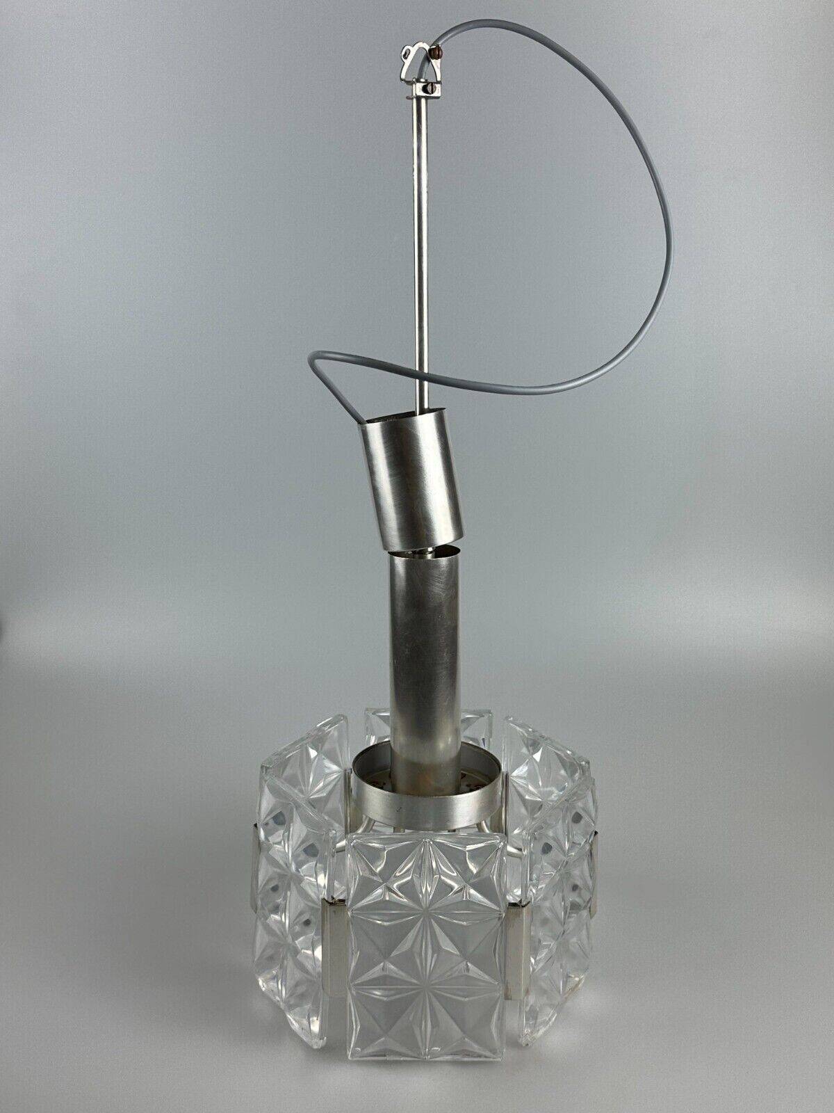 60s 70s ceiling lamp chandelier Hillebrand Leuchten Germany glass metal