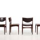 Set of 4 Johannes Andersen dining chairs in Rosewood with brown leather