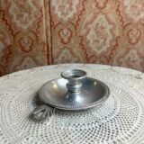 Silver aluminum hand candle holder