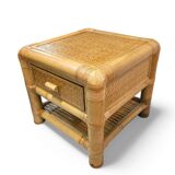 2 x Bamboo night stands / side tables / 1980s