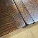 English monastery table with extensions from the late 19th century in elm and oak.
