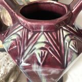 Vierzon Louis Gueule earthenware amphora vase
