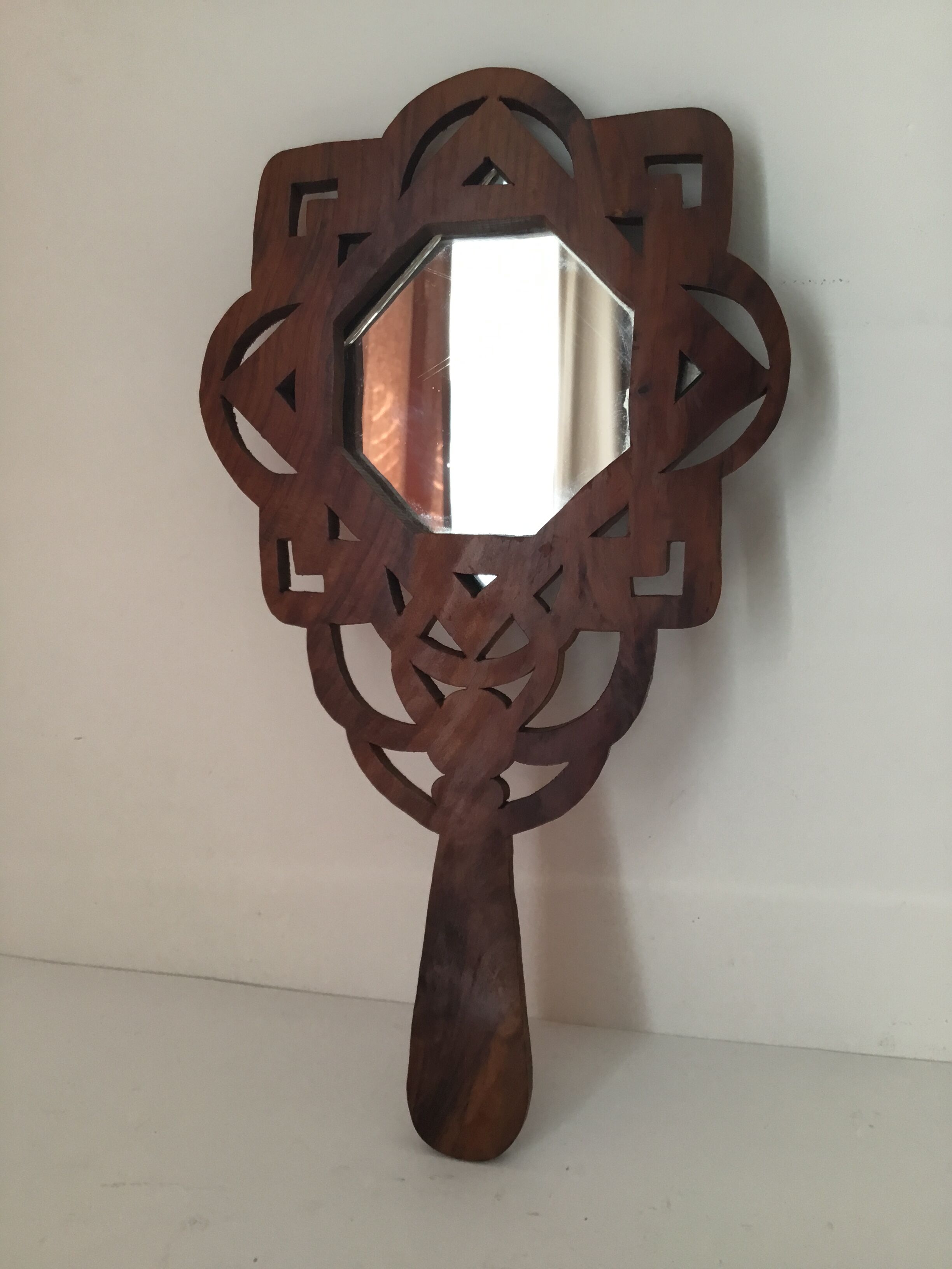 Opened wood mirror 16x29cm