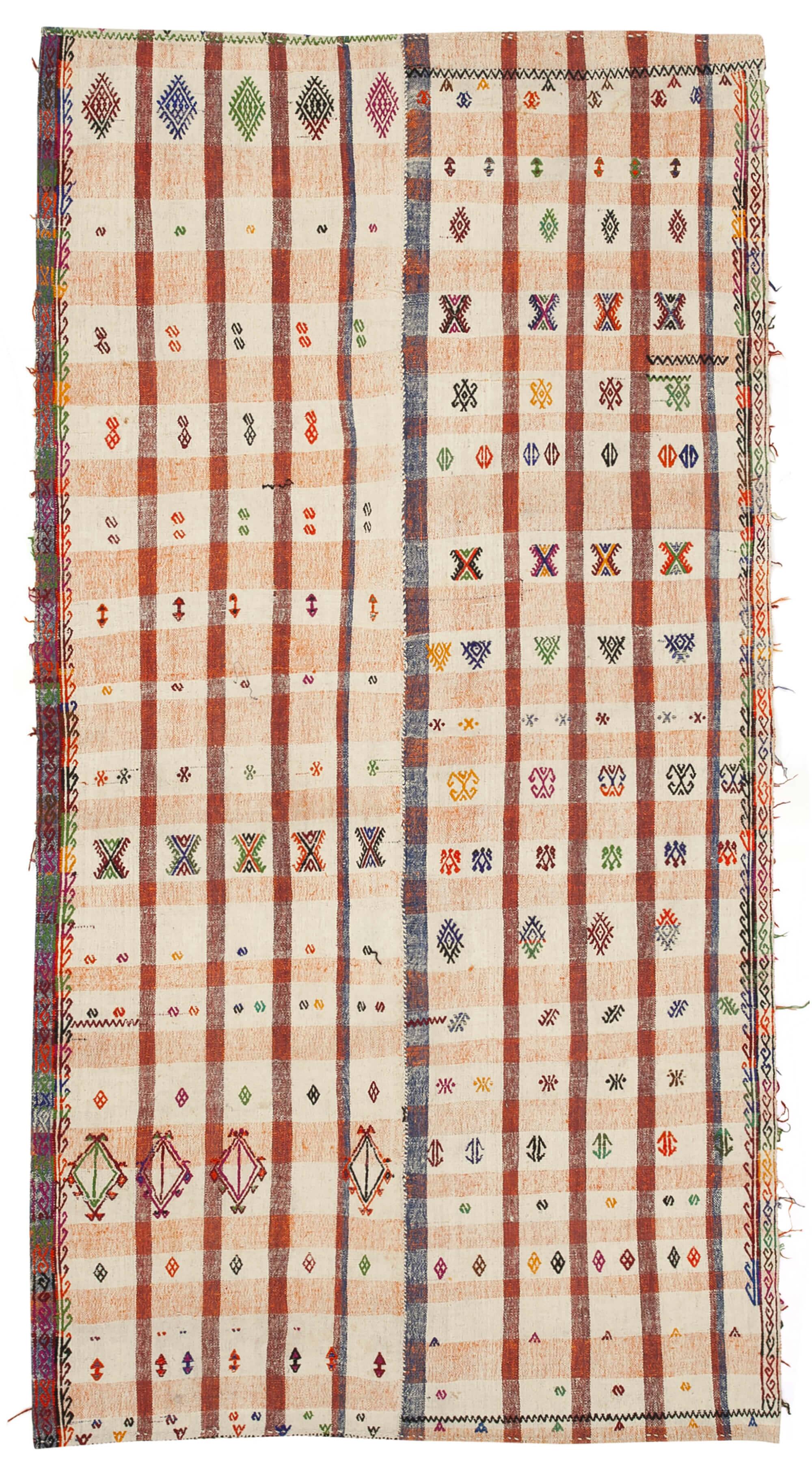 Turkish Handmade Vintage Anatolian Kilim 147 cm x 280 cm