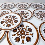 10 assiettes plates en faience