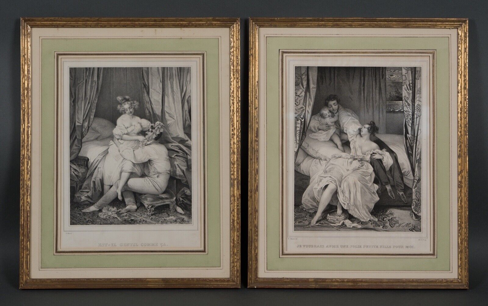 Pair of romantic prints Is he nice like that Maurin Del De Frey