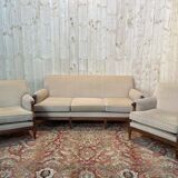 Louis XVI Living Room Sofa and Pair of Bergeres