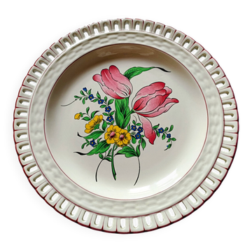 Assiette ajourée faïence Luneville KG