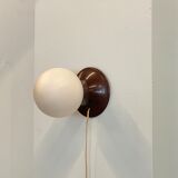 Wall lamp or table lamp in opaline glass and metal, 70s