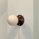 Wall lamp or table lamp in opaline glass and metal, 70s