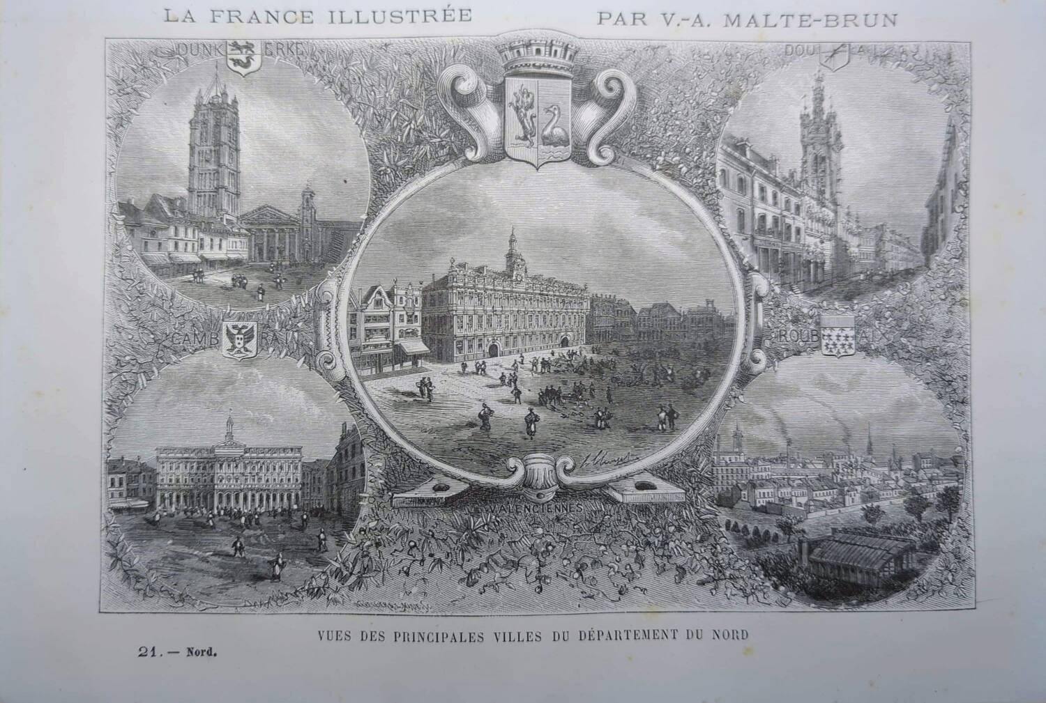 The main cities of the North, vintage engraving, printed in 1883.
