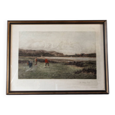 Colour lithograph, "The putting green" Golf, after Douglas Adams.