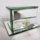 Boîte à bijoux coffret en verre biseauté, miroir, ancien de style art déco