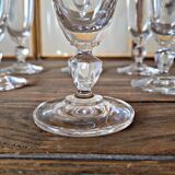 Vintage crystal champagne flutes, low stem (set of 6)