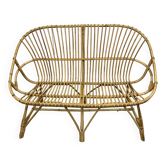 Vintage rattan bench