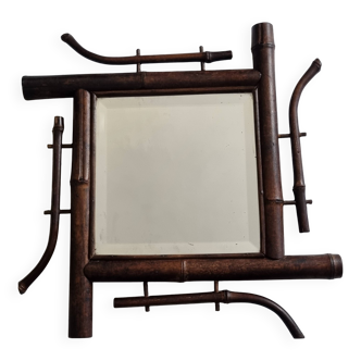 Bamboo wall mirror, Japanese style, late 19th century, 40 cm