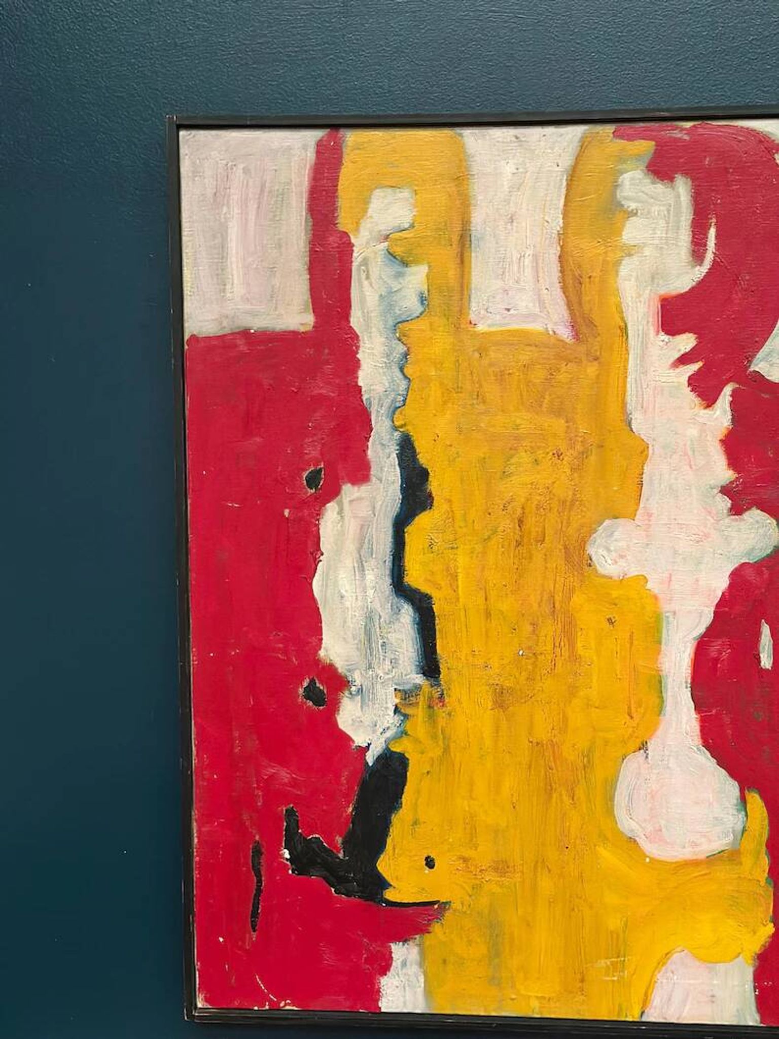 Large original Danish oil painting - "The Couple" by Max Bilde (1919-2011) - Signed 1968 - Framed - 94 × 75 cm (37" × 29.5")