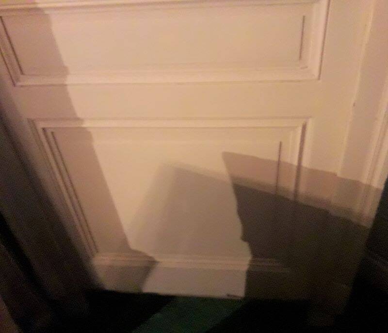 Old Haussmannian door 83x219.5cm with glazed transom frame.