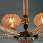 Venetian chandelier in pink Murano glass, circa 1930